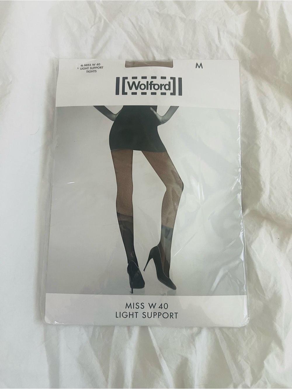Wolford Black Miss W 40 Light Support Sheer Tights
